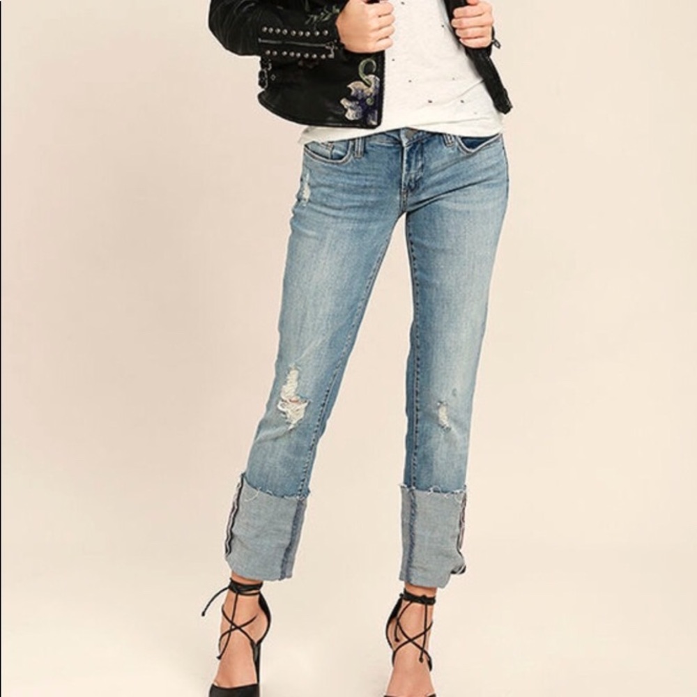 Blank NYC Deff Cuff Straight Distressed Jeans